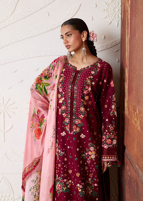Hussain Rehar - Zan Lawn Unstitched Collection 2026 - Kestane