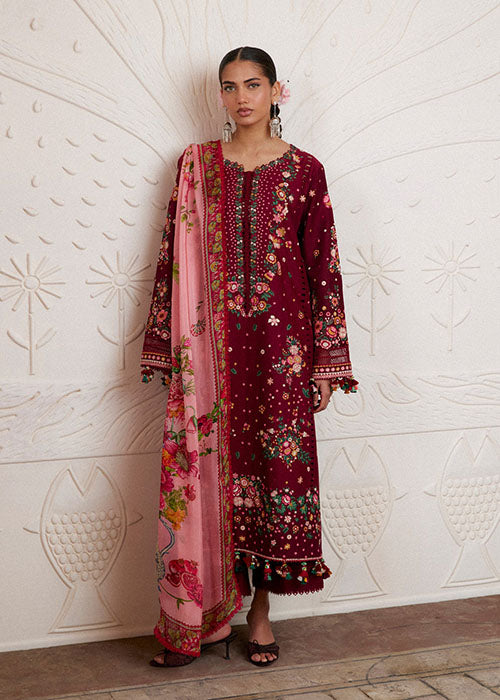 Hussain Rehar - Zan Lawn Unstitched Collection 2026 - Kestane