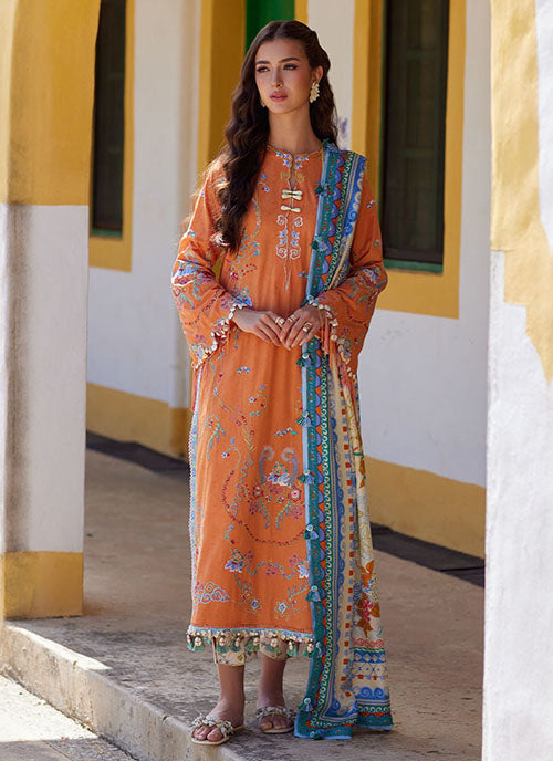 Farah Talib Aziz - Luxury Lawn Collection 2026 - Lucia Burnt Orange
